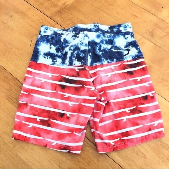 Psycho Tuna Board Shorts Men’s Size 30 USA Flag Tie-Dye 4-Way Stretch Surf Swim - Picture 2 of 10
